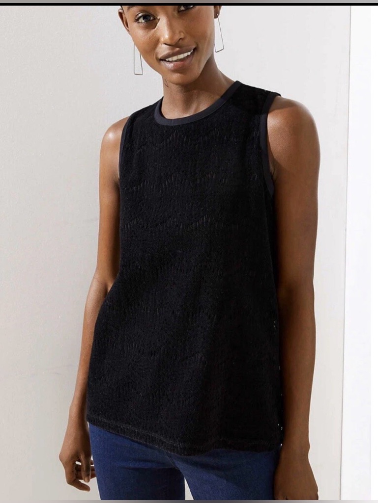 Loft Black Sleeveless Knit Tank Top